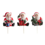 Christmas log cake toppers - Santa Claus - set of 3