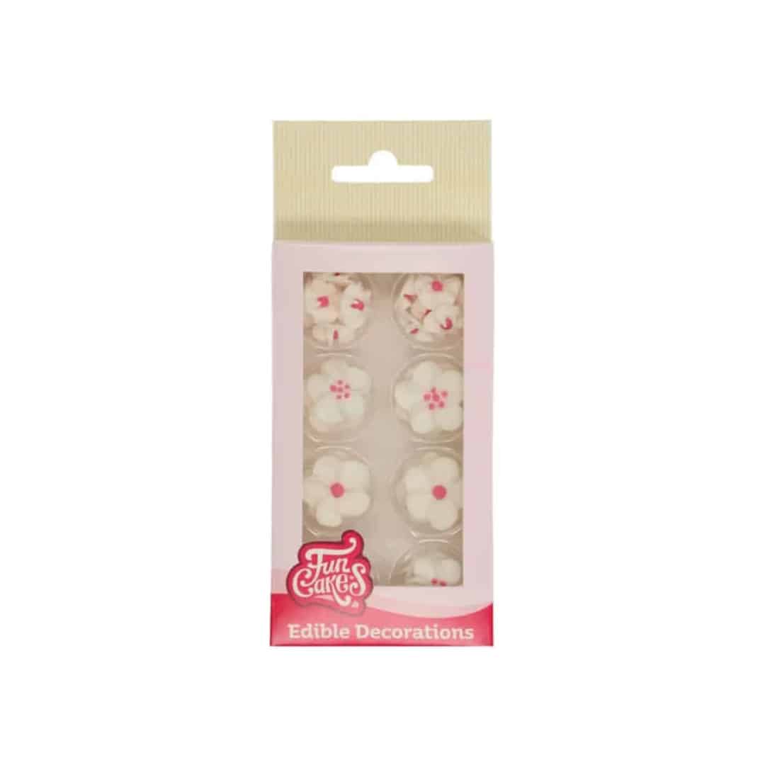 Mix 32 white and pink sugar flowers