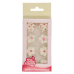 Mix 32 white and pink sugar flowers