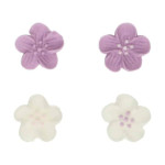 Mix 24 purple sugar flowers