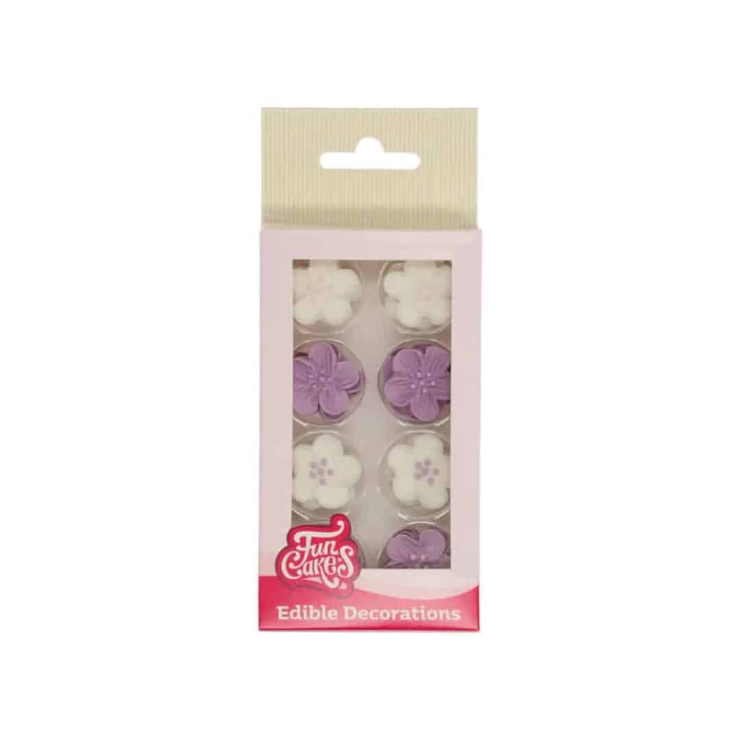 Mix 24 purple sugar flowers