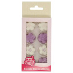 Mix 24 purple sugar flowers