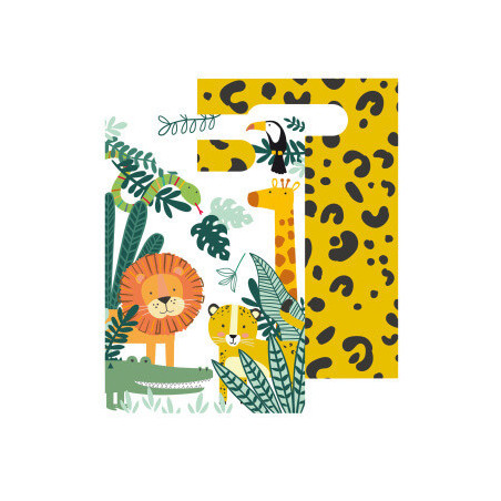 8 wild animal paper bags