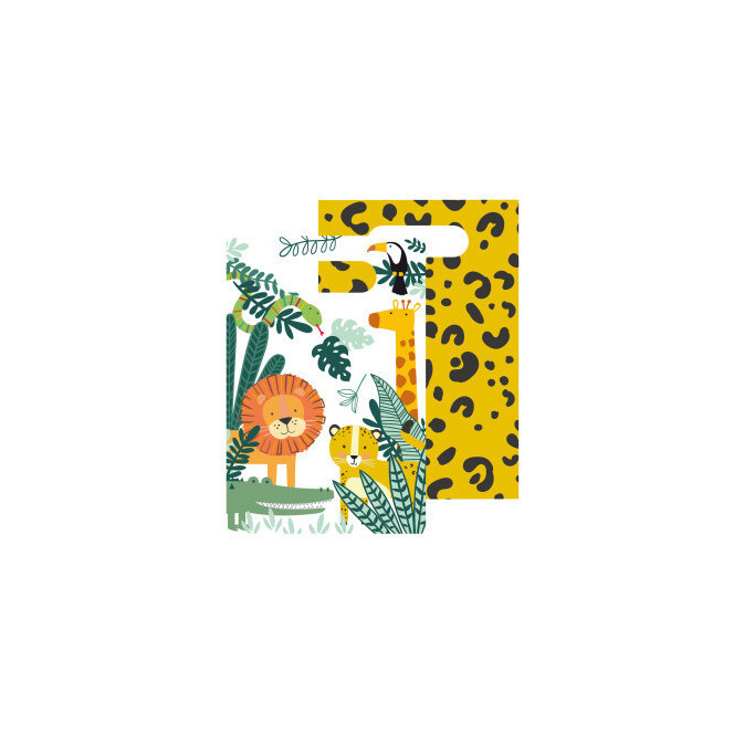 8 wild animal paper bags