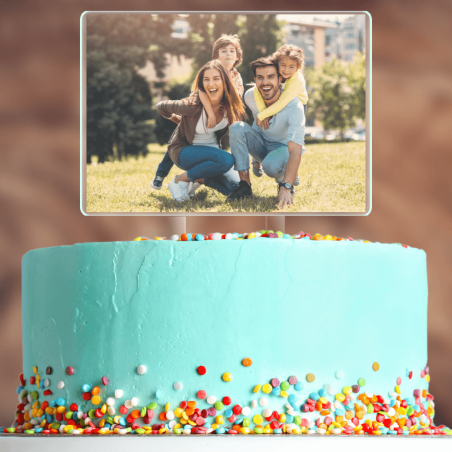 transparent cake topper customizable with photo