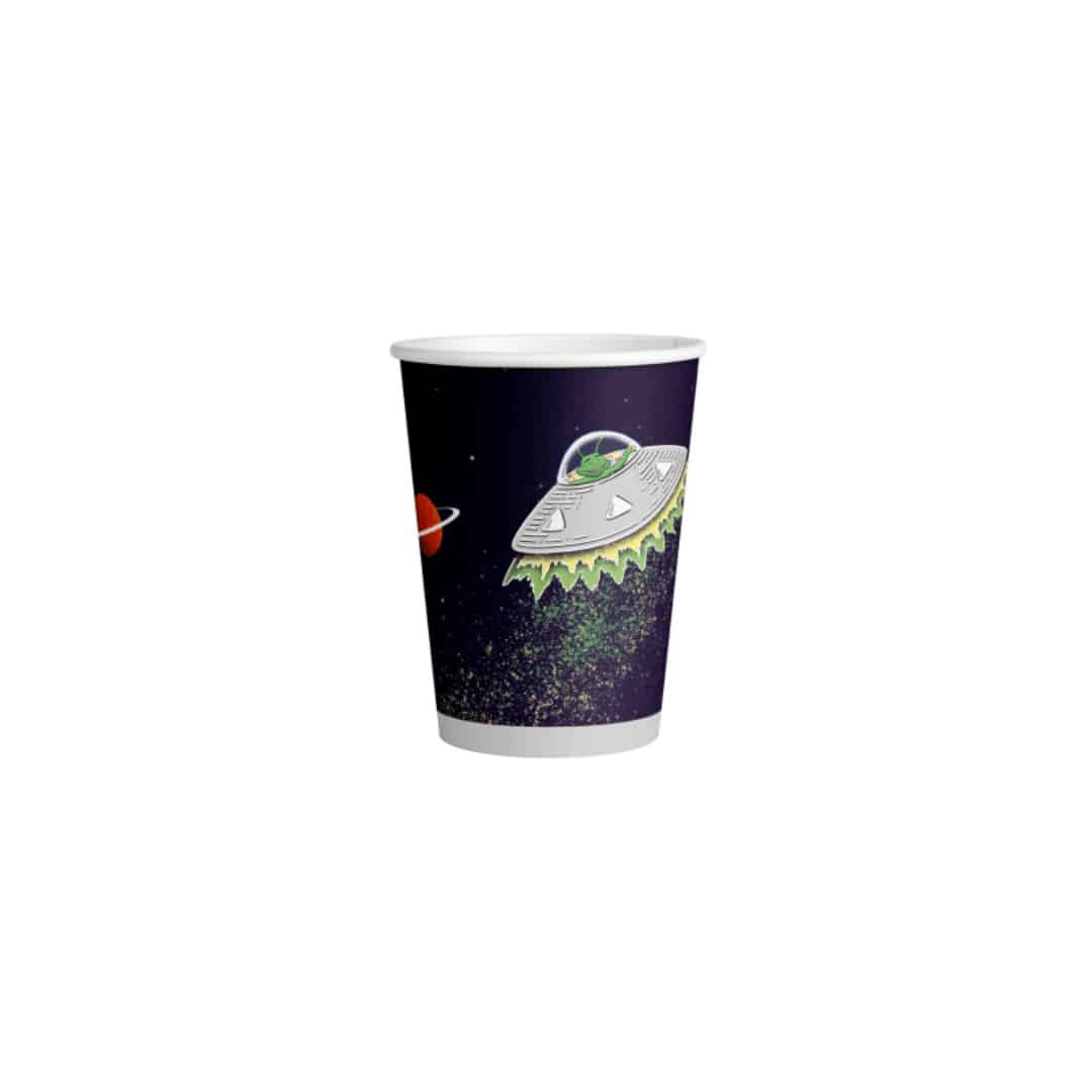 8 space birthday cups