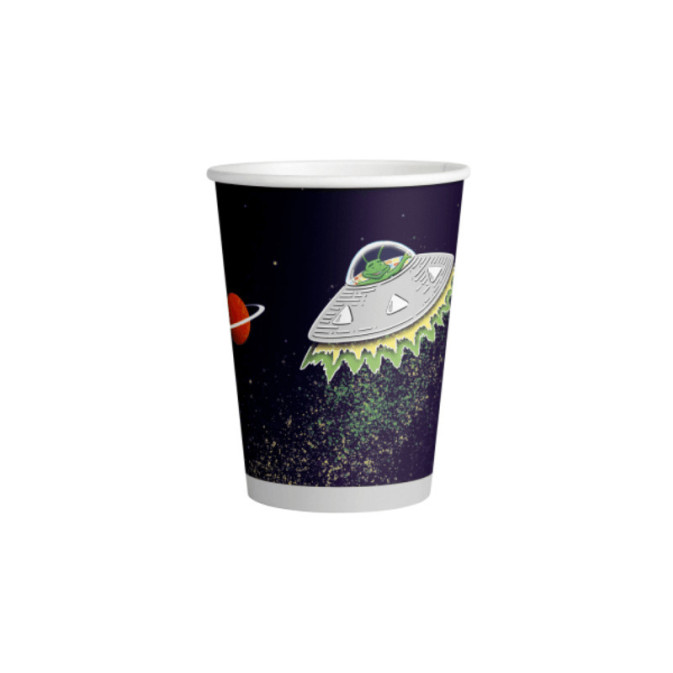 8 space birthday cups