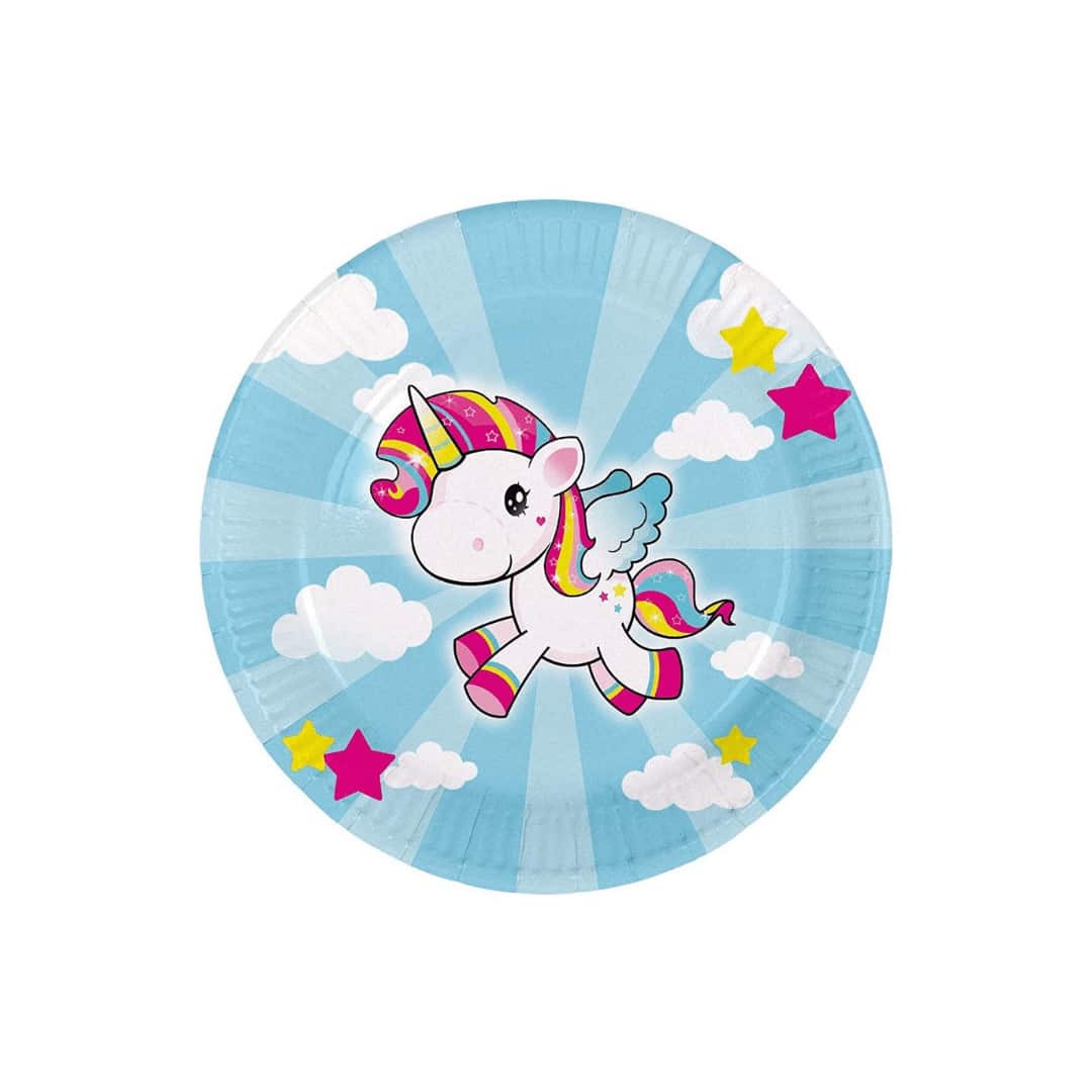 8 Unicorn birthday plates