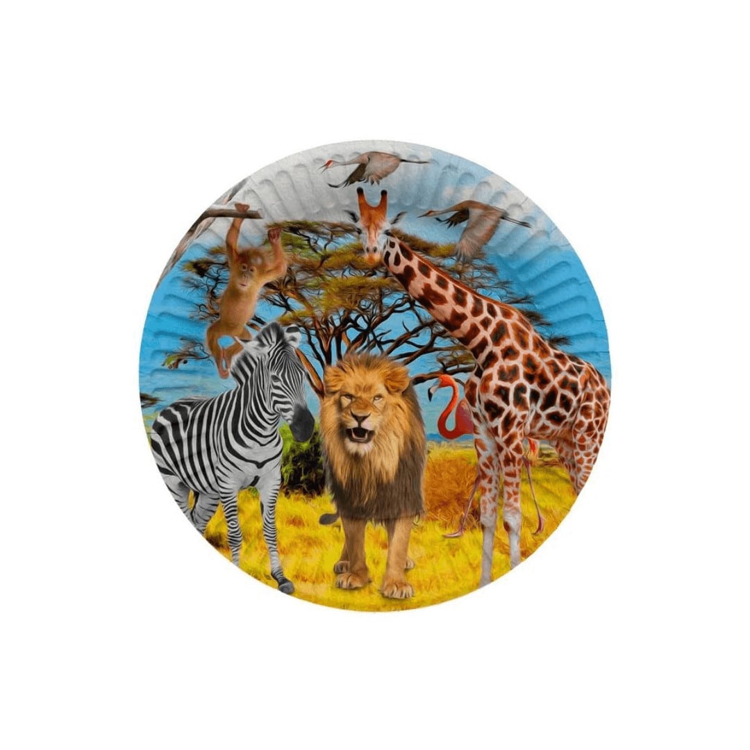 8 Safari birthday plates