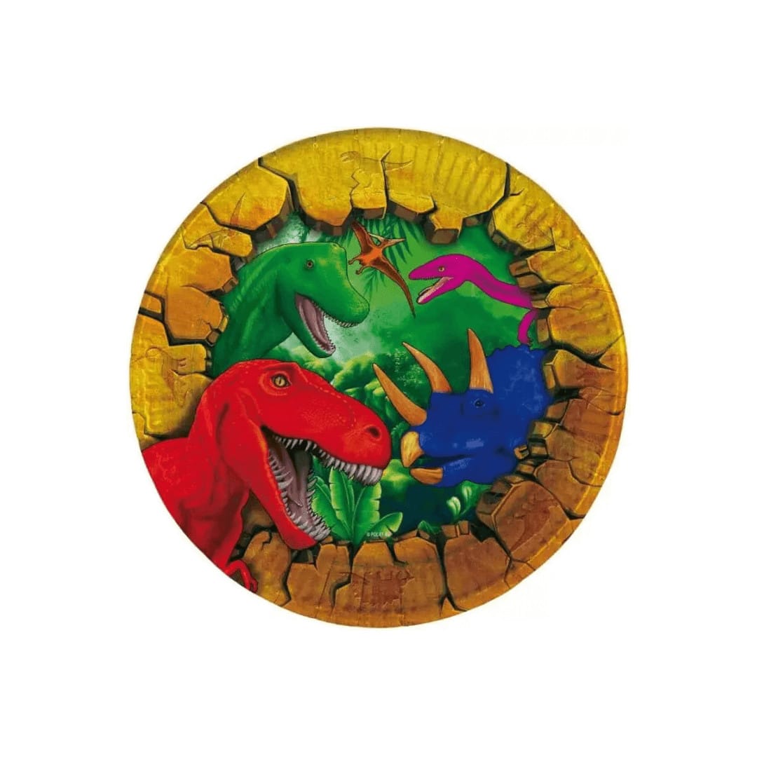 8 Dinosaur birthday plates