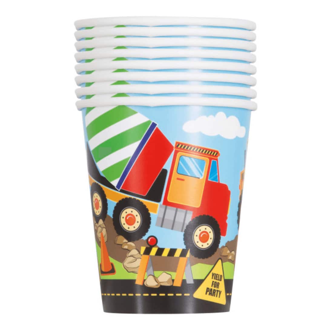 cups-birthday-construction site