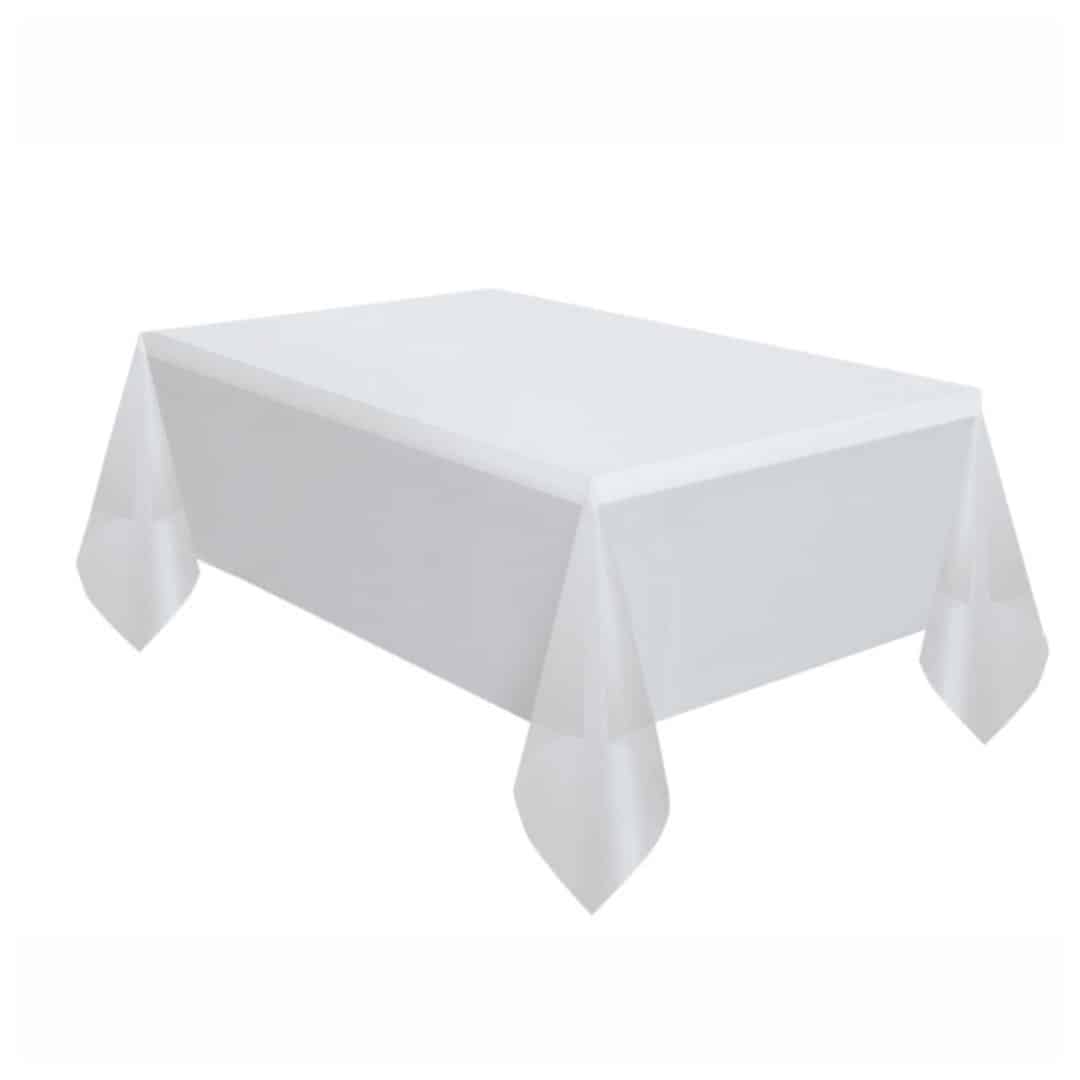 transparent tablecloth on table