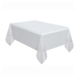 transparent tablecloth on table