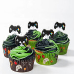 cupcake with video game candles