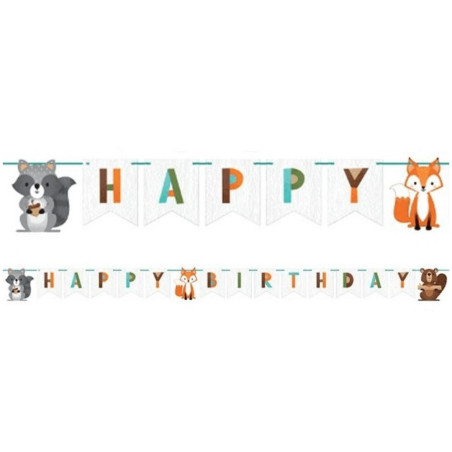 Forest animals birthday banner