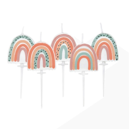 boho rainbow candles