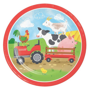 farm animals dessert plate