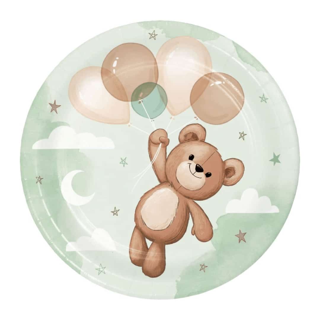 teddy bear dessert plate