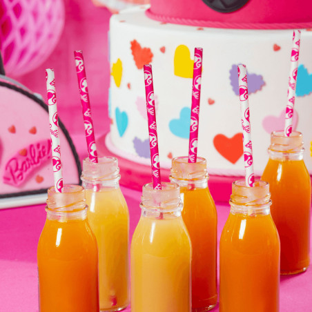 barbie straw in fruit juice
