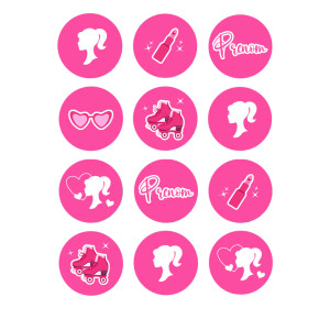 12 mini customizable doll discs 5 cm