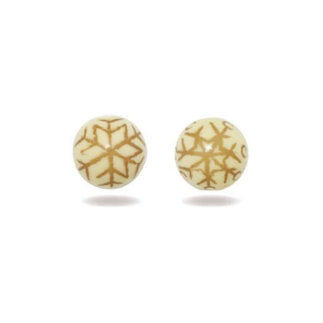 Decorative white snowflake chocolate ball - set of 4