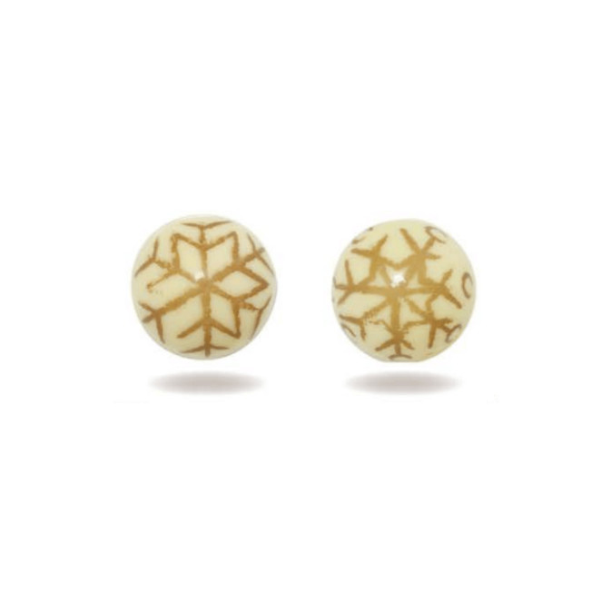 Decorative white snowflake chocolate ball - set of 4