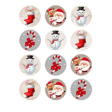 12 mini Christmas sugar discs