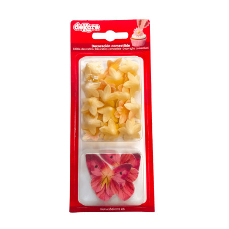 red butterflies and yellow flowers in matzo