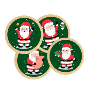 12 mini Santa sugar discs