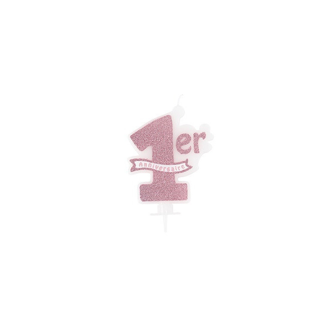 1st-birthday-pink-glitter-candle