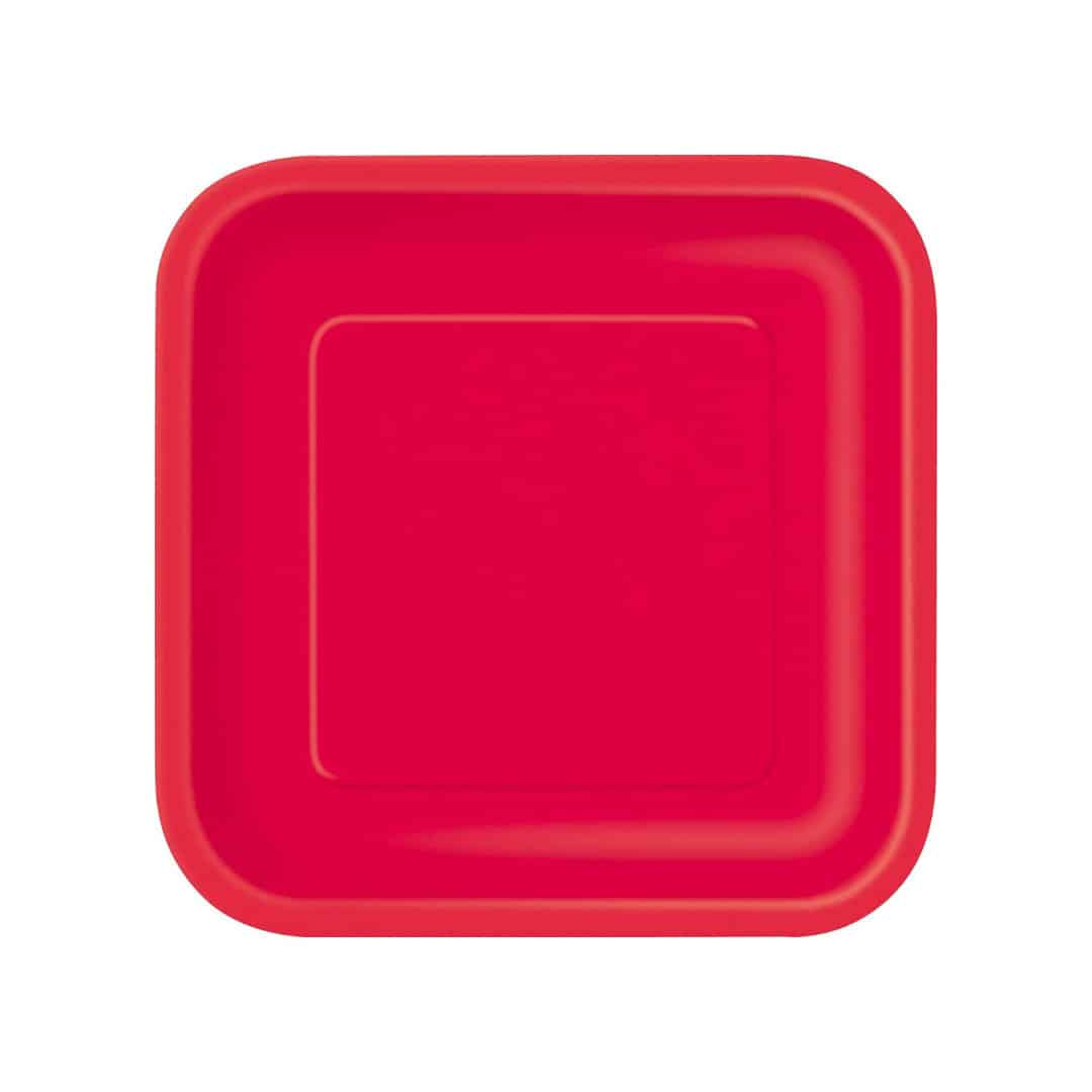 red square dessert plates