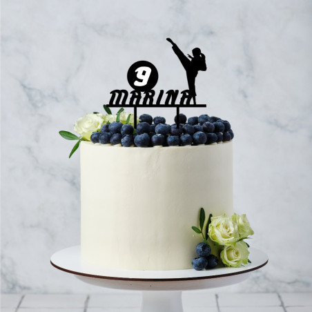 cake-topper-martial-art-woman-customizable