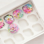 unicorn cupcake in cupcake box