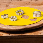 yellow sugar paste and pasta cutters