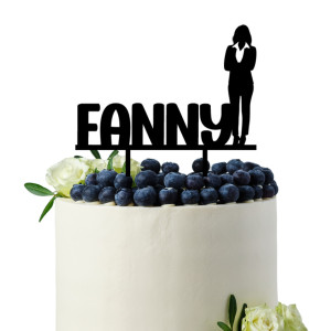 Customizable business woman cake topper