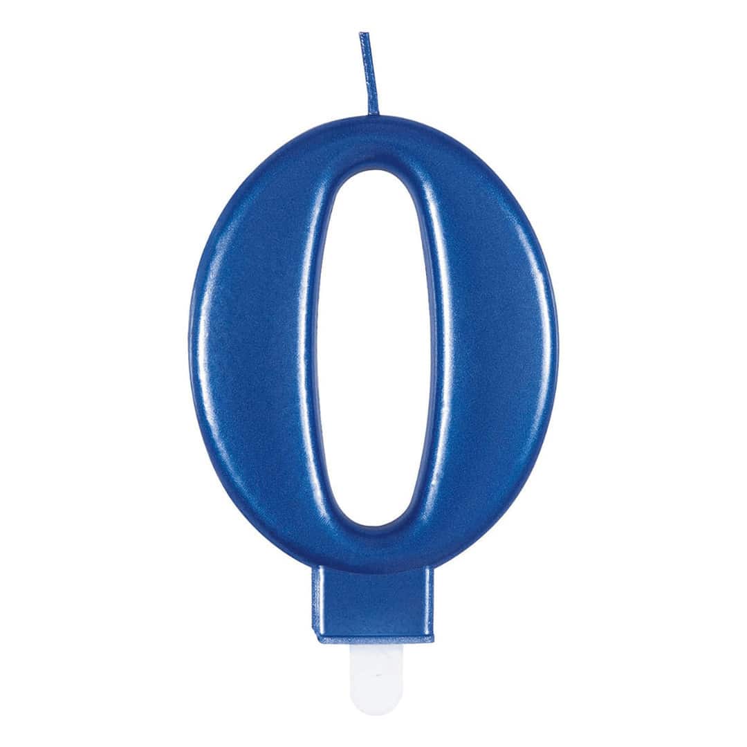 candle-number-0-blue-metallic
