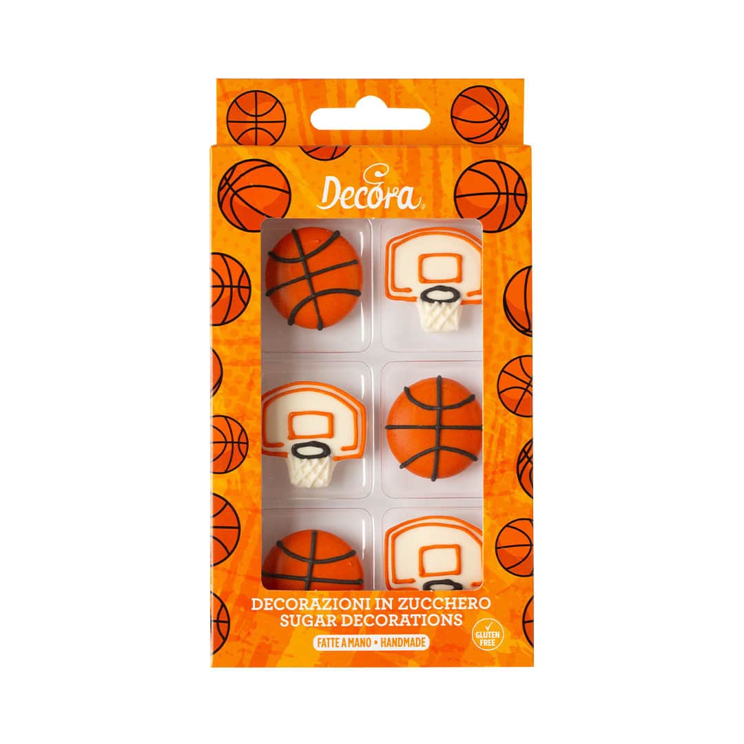 6 2D sugar basketballs