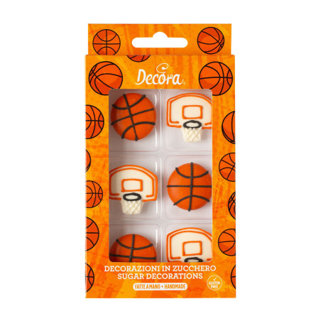 6 2D sugar basketballs
