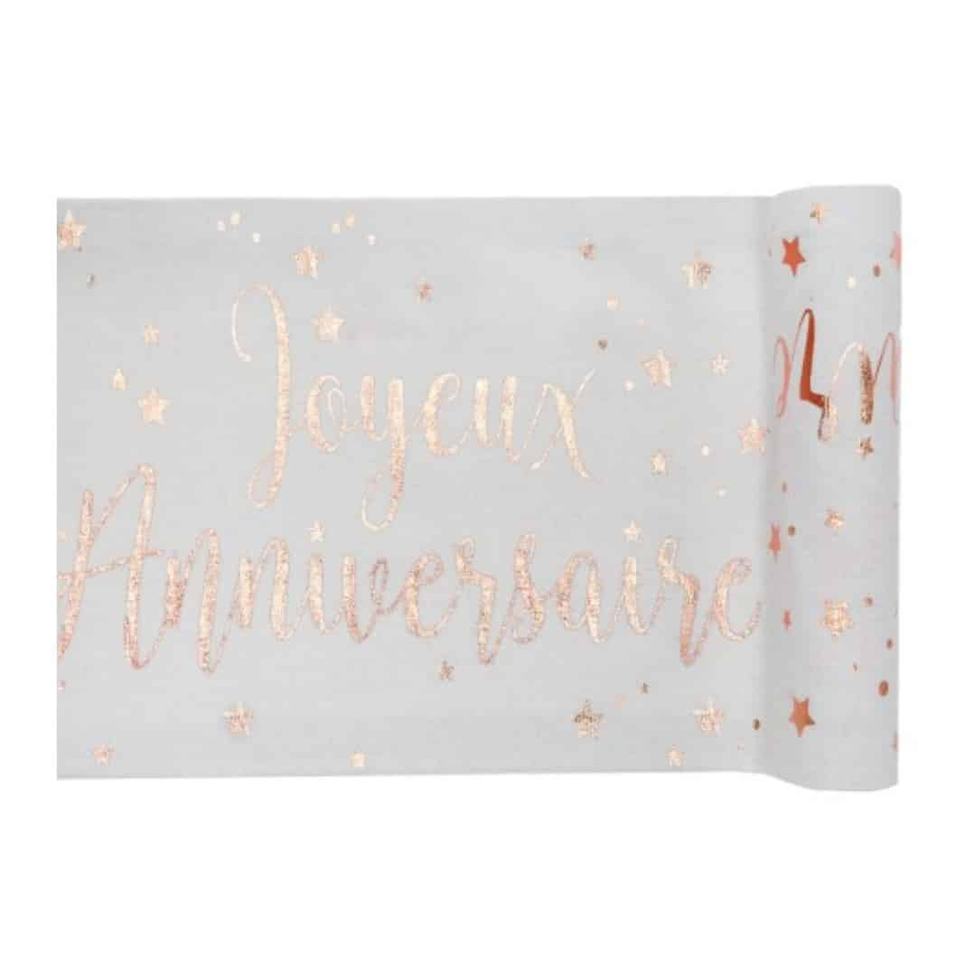 table-runner-pink-gold-happy-birthday