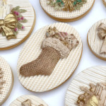 decorated biscuit with Christmas sock modeling mold