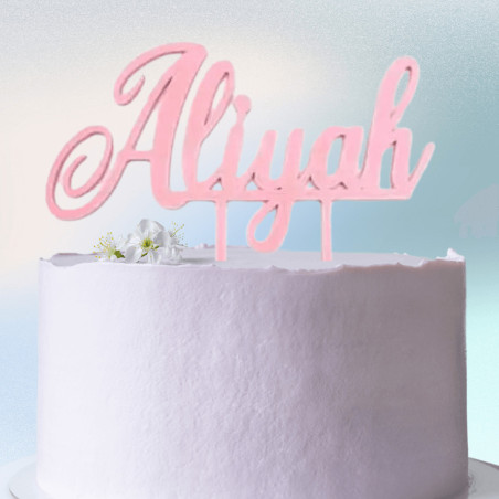 Personalized Cake Topper Pink First Name