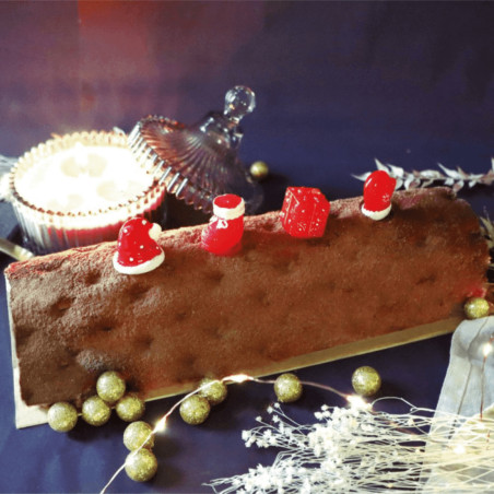 decorated Christmas log