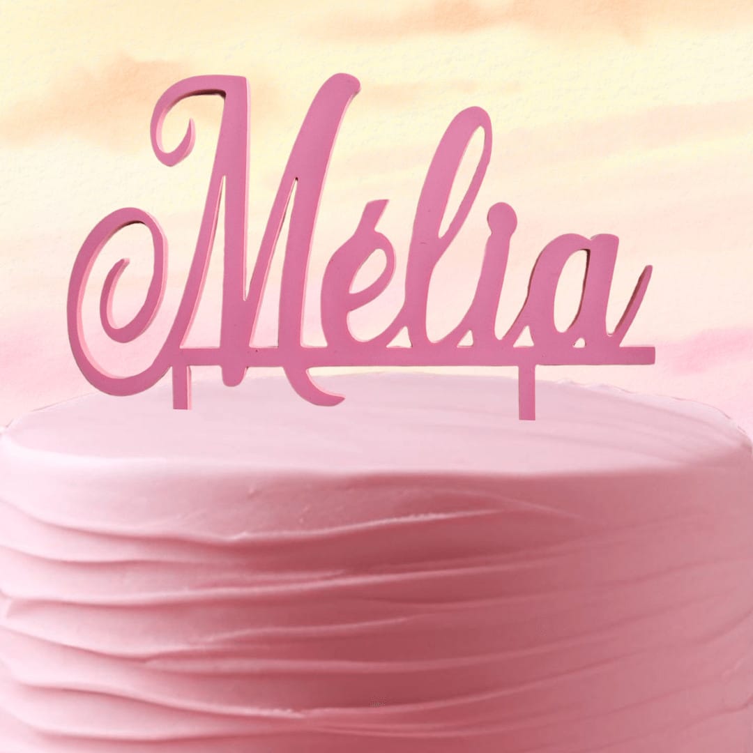 Personalized Cake Topper Pink First Name