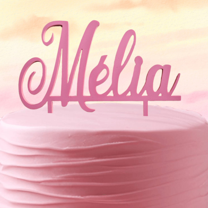 Personalized Cake Topper Pink First Name