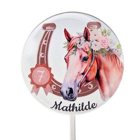 customizable horse riding cake topper