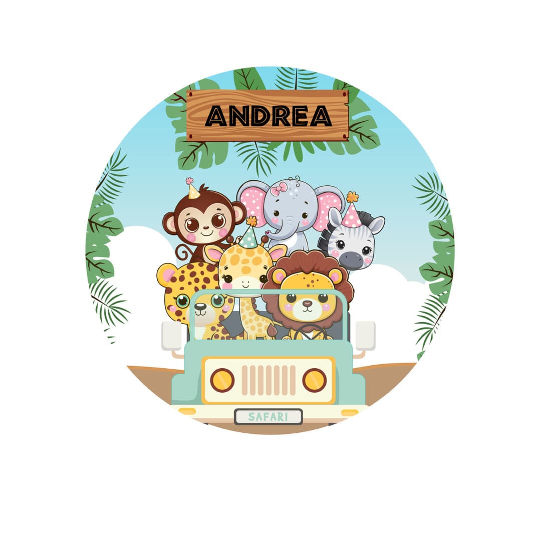 Customizable Jungle Animals Edible Photo