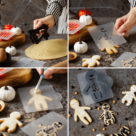 use set cookie cutter and halloween stencil