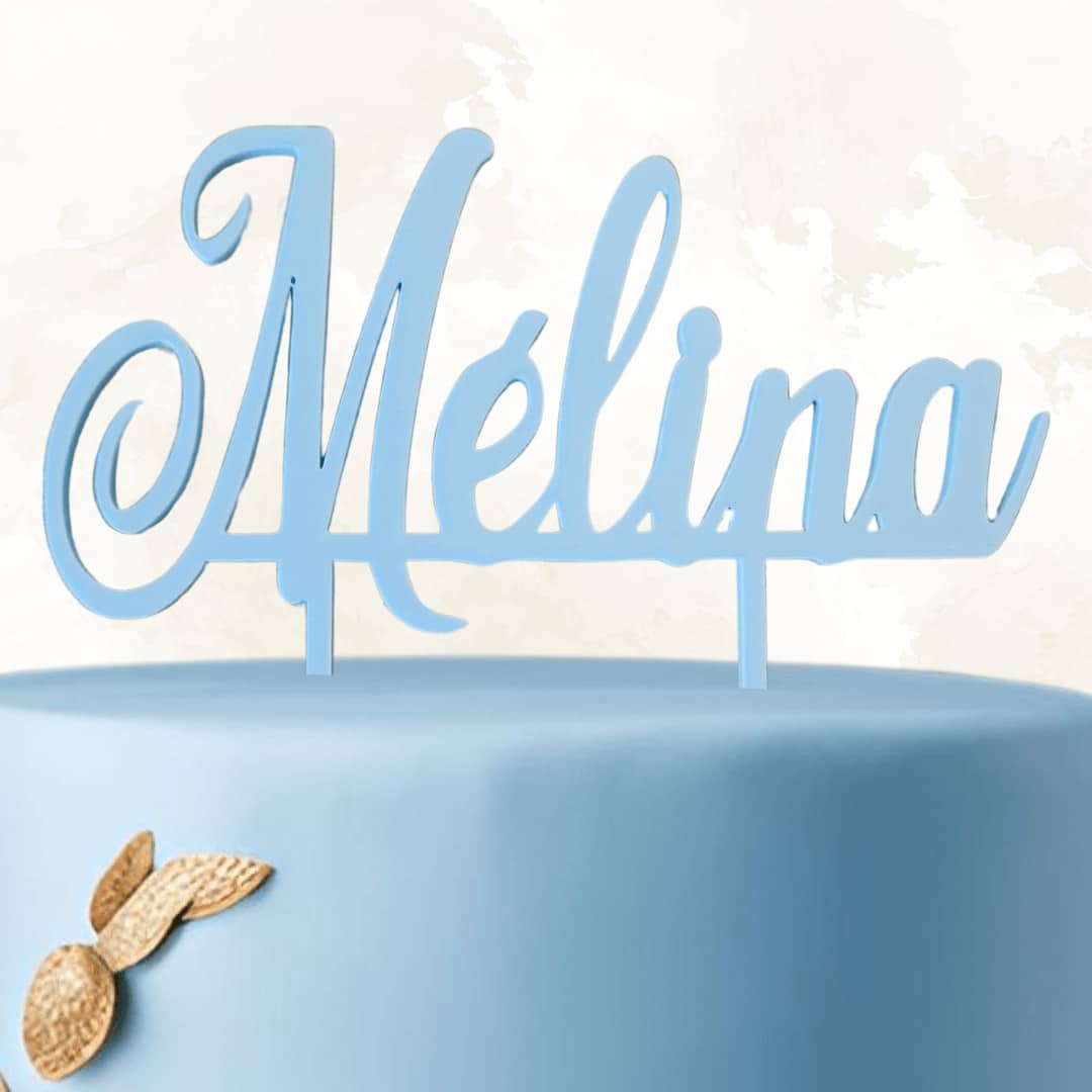 Personalized Cake Topper Blue First Name