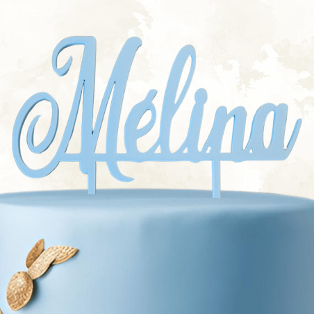 Personalized Cake Topper Blue First Name