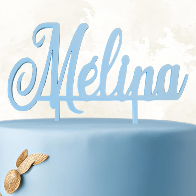 Personalized Cake Topper Blue First Name